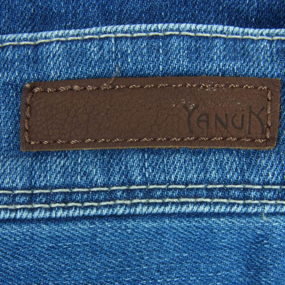 YANUK ヤヌーク 57142072 LILITH wide straight ワイド ストレート ストレッチ デニム パンツ インディゴブルー系 AUB 25【中古】