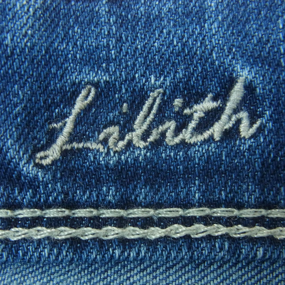 YANUK ヤヌーク 57142072 LILITH wide straight ワイド ストレート ストレッチ デニム パンツ インディゴブルー系 AUB 25【中古】