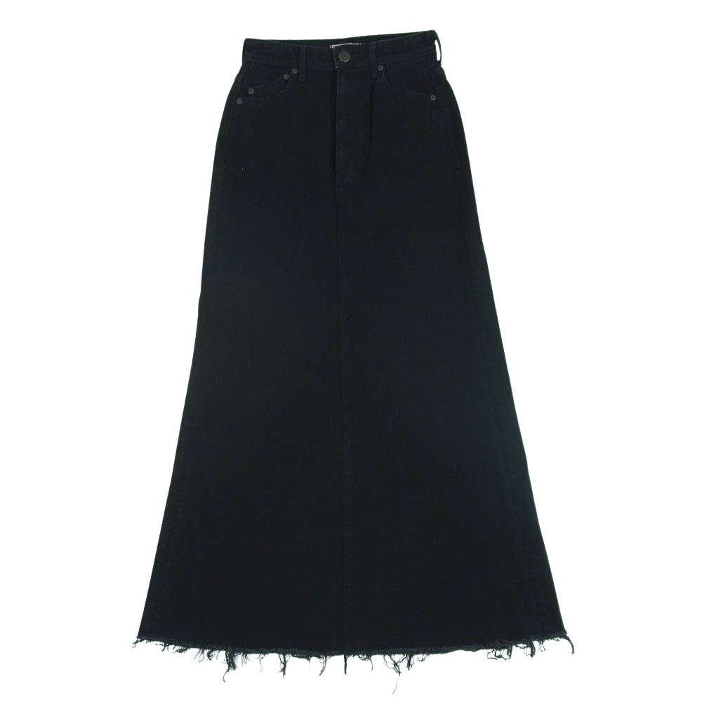 YANUK ヤヌーク 57132313 Aライン ブラック デニム ストレッチ マキシ スカート 日本製 ブラック系 CBK S【中古】