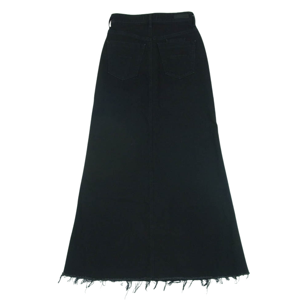 YANUK ヤヌーク 57132313 Aライン ブラック デニム ストレッチ マキシ スカート 日本製 ブラック系 CBK S【中古】