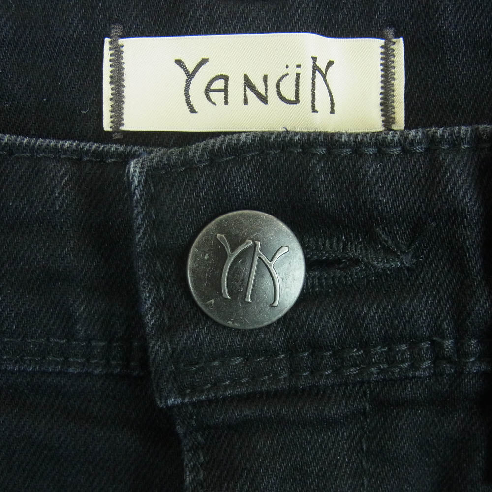 YANUK ヤヌーク 57132313 Aライン ブラック デニム ストレッチ マキシ スカート 日本製 ブラック系 CBK S【中古】