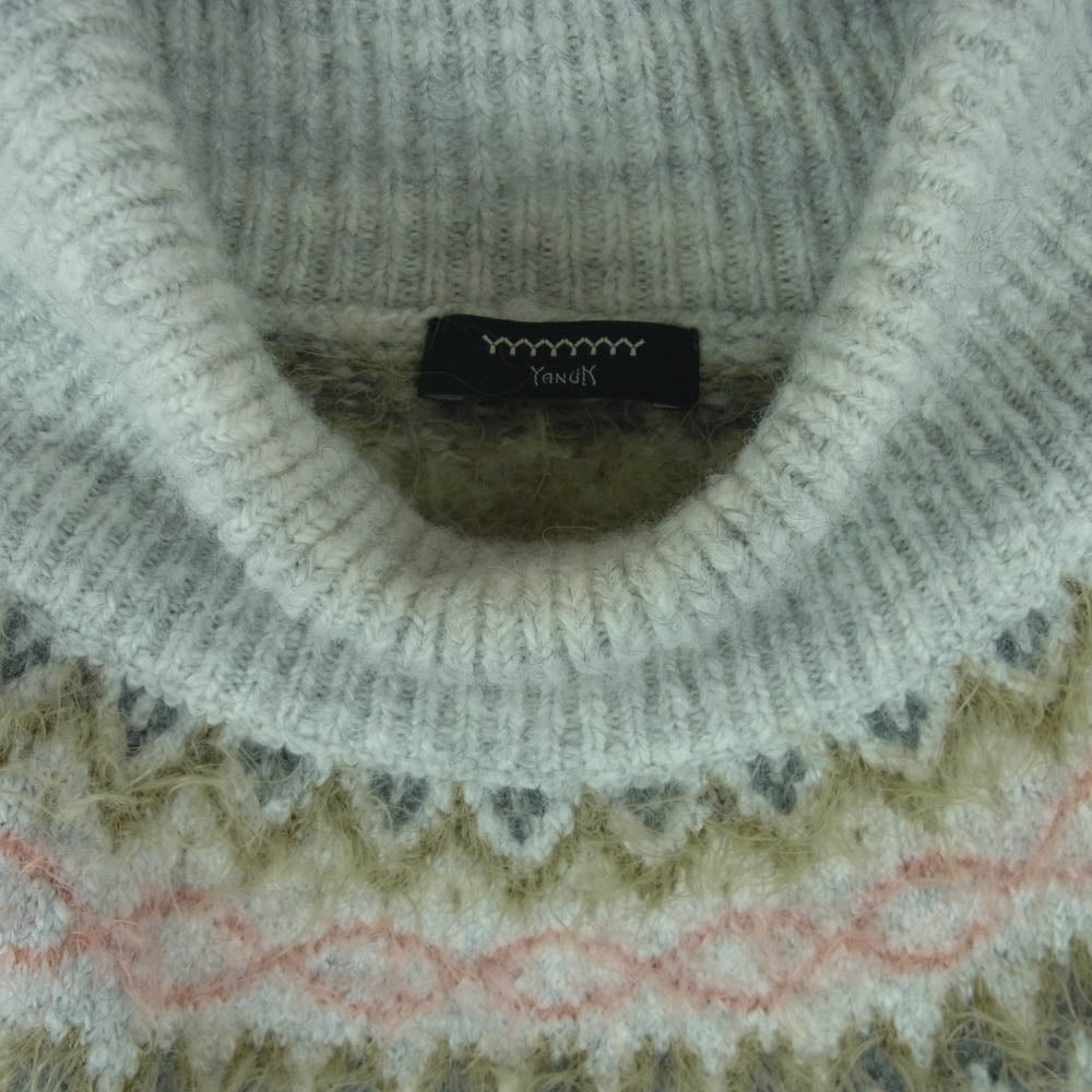 YANUK ヤヌーク 57133955 Fair lsle Knit フェア アイル ハイネック ニット 中国製 ベージュ系 グレー系 PBG F【中古】