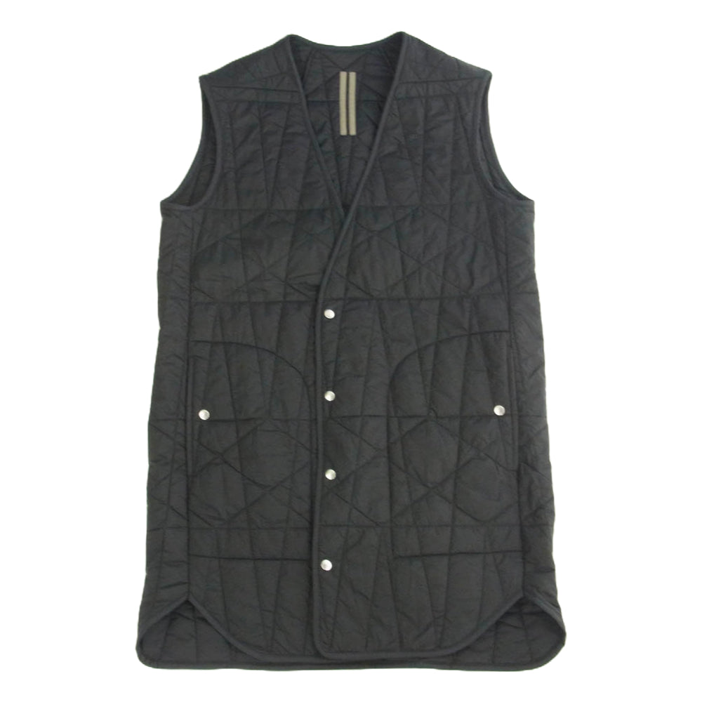 Rick Owens リックオウエンス DU02A3975-NDQ DRKSHDW ダークシャドウ キルティング ライニング ロング ベスト ジレ ブラック系 M【中古】