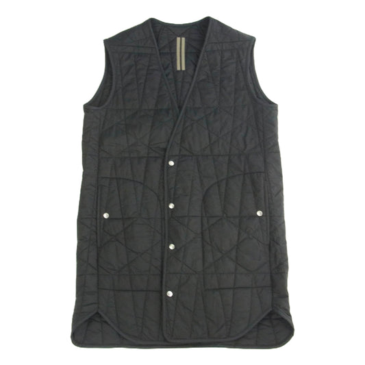Rick Owens リックオウエンス DU02A3975-NDQ DRKSHDW ダークシャドウ キルティング ライニング ロング ベスト ジレ ブラック系 M【中古】