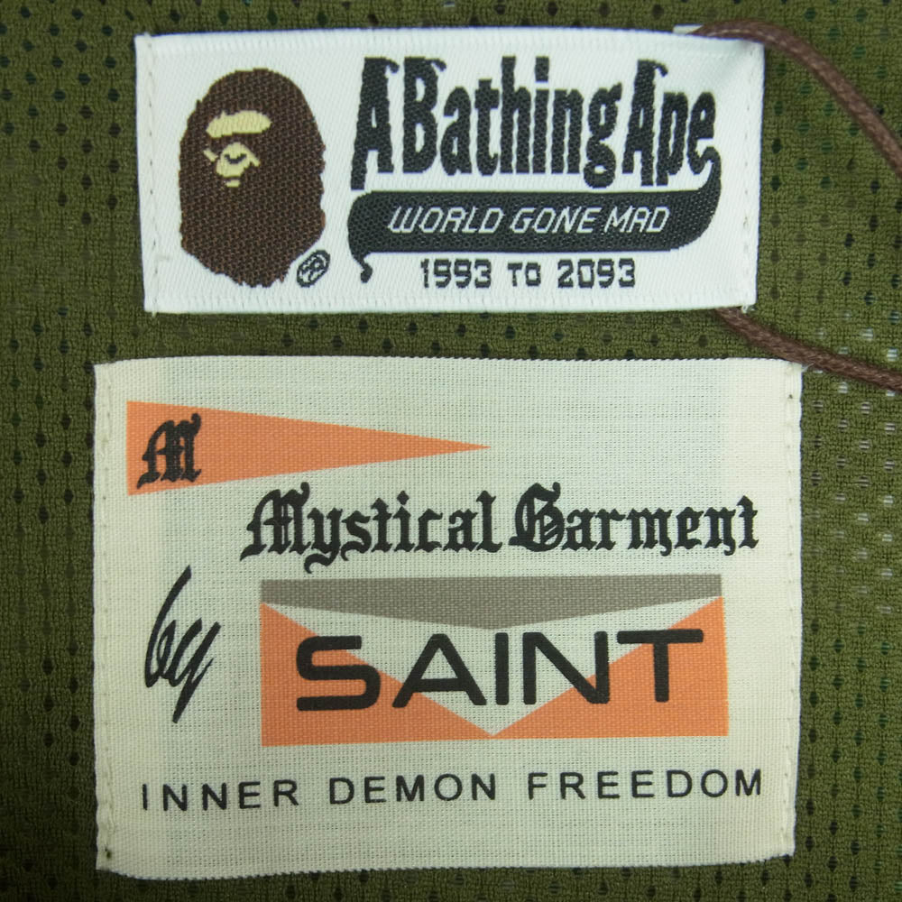 SAINT MICHAEL セントマイケル A BATHING APE アベイシングエイプ SM-YS3-0000-C29 TRACK JKT カモ トラック ジャケット グリーン系 ブラウン系 CAMO XL【新古品】【未使用】【中古】