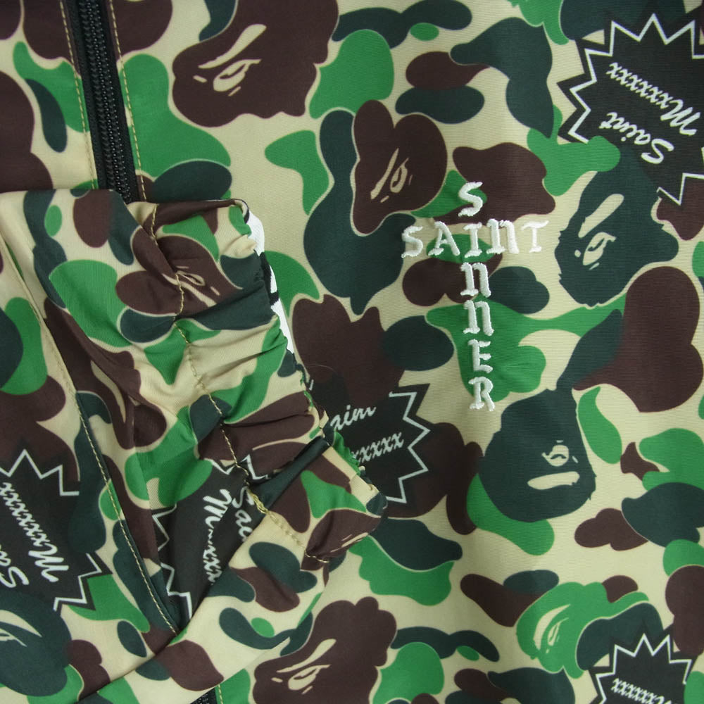 SAINT MICHAEL セントマイケル A BATHING APE アベイシングエイプ SM-YS3-0000-C29 TRACK JKT カモ トラック ジャケット グリーン系 ブラウン系 CAMO XL【新古品】【未使用】【中古】