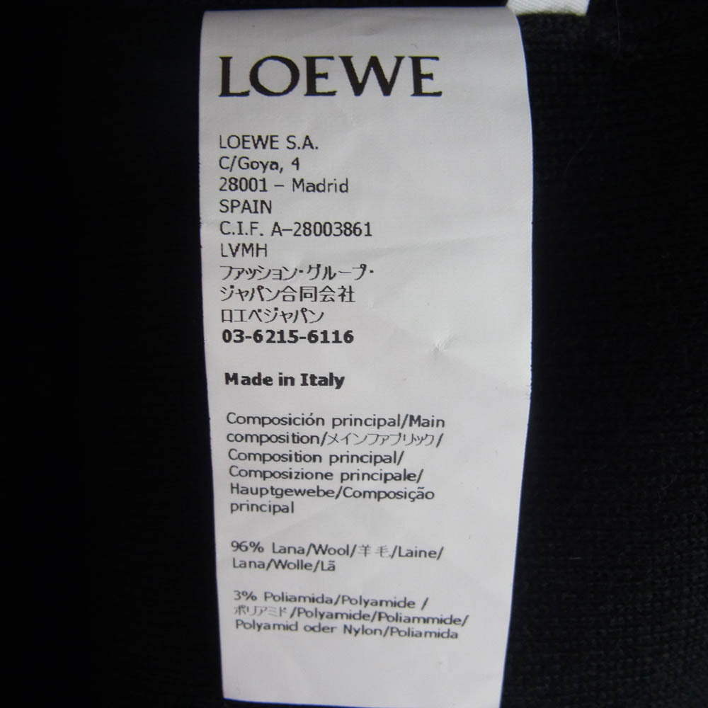 LOEWE ロエベ H526Y16K84 3D アナグラム ウール ニット ジップアップ フーディー ブラック系 XL【新古品】【未使用】【中古】
