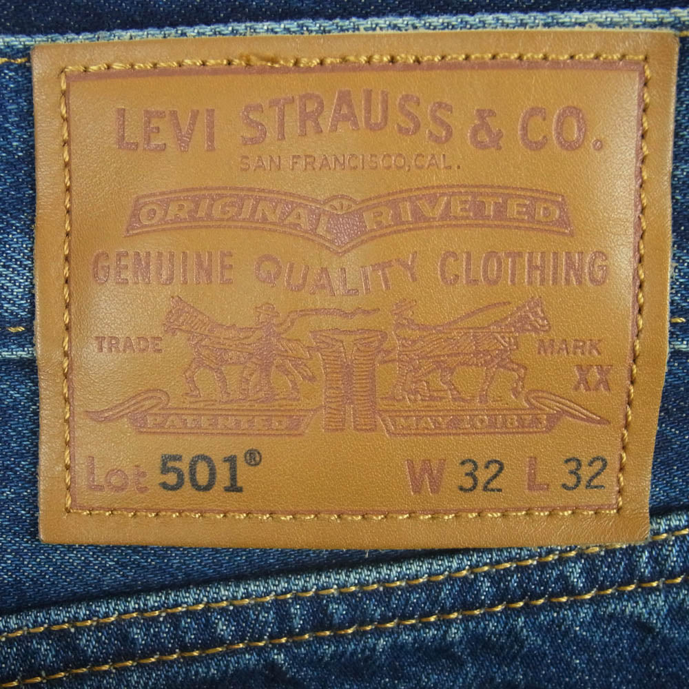 Levi's リーバイス 00501-3544 501 ストレート セルビッジ ボタンフライ デニム パンツ インディゴブルー系 W32 L32【中古】