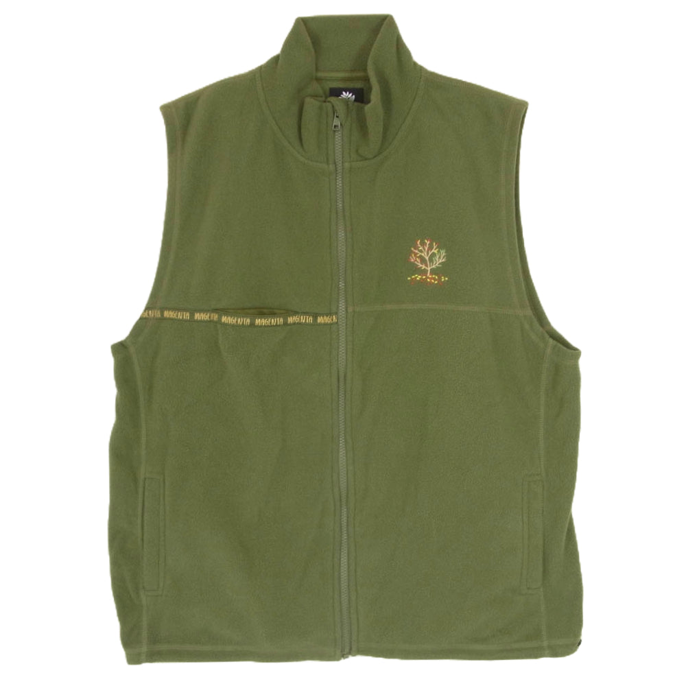 マゼンタ スケートボード SPOT HUNTER FLEECE VEST KHAKI スポット ハンター フリース ベスト グリーン系 L【中古】