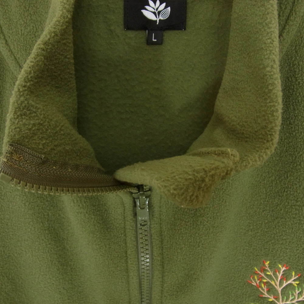 マゼンタ スケートボード SPOT HUNTER FLEECE VEST KHAKI スポット ハンター フリース ベスト グリーン系 L【中古】