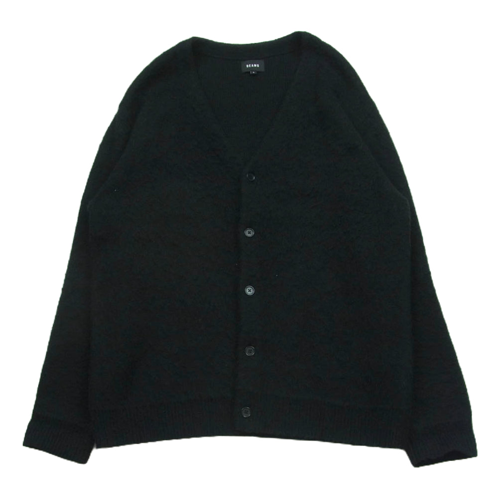 BEAMS ビームス 11-15-0022-048 7ゲージ ソリッド シャギー カーディガン モヘア混 中国製 ブラック系 L【中古】