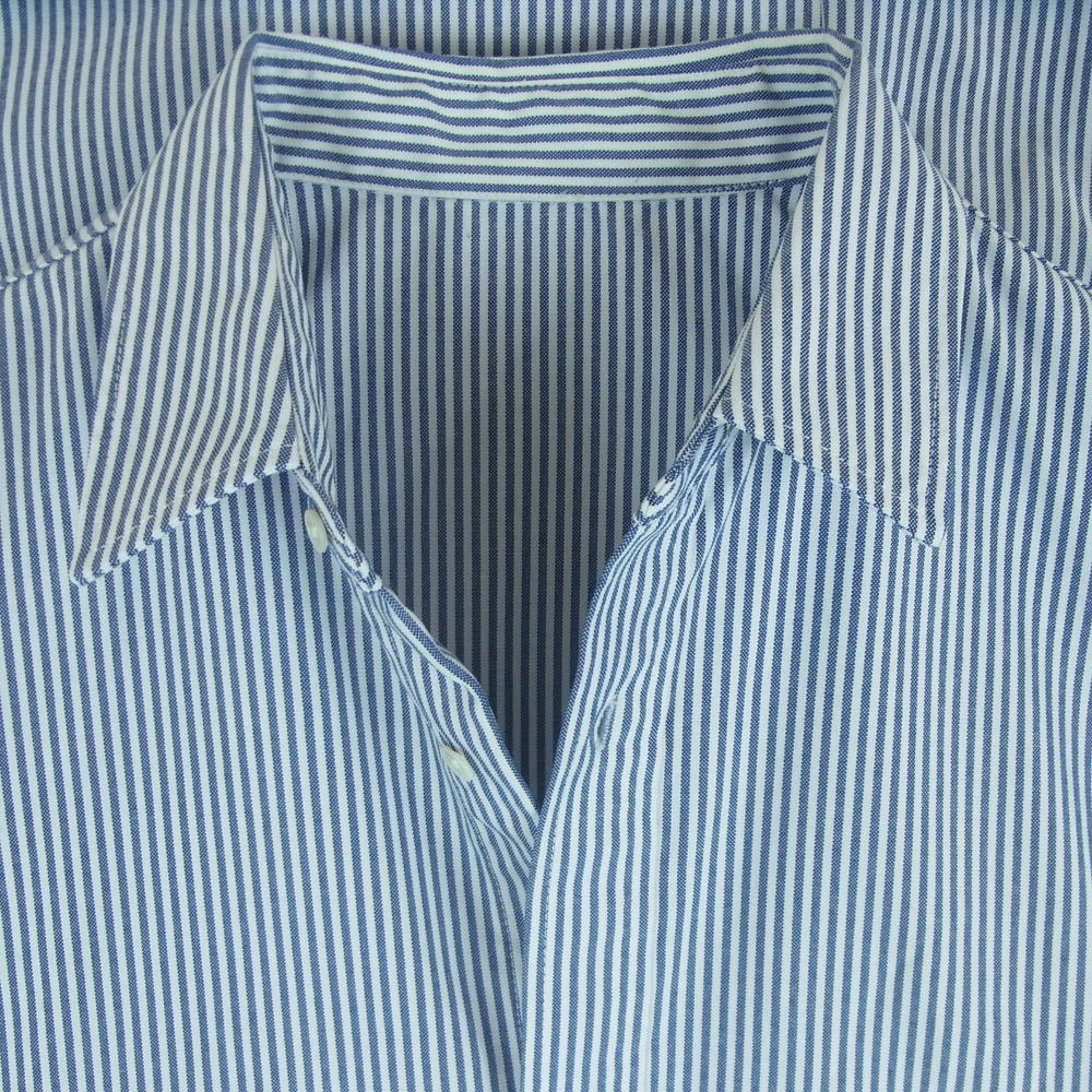 FreshService フレッシュサービス FSW-23-SH_002 DRY OXFORD FLAP POCKET SHIRT ドライ オックスフォード フラップポケット ストライプ 半袖 シャツ ライトブルー系 ホワイト系 F【中古】