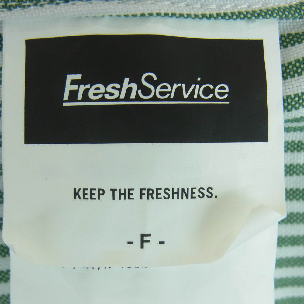 FreshService フレッシュサービス FSW-23-SH_004 DRY OXFORD CORPORATE S/S B.D. SHIRT ドライ オックスフォード コーポレート 半袖 シャツ ライトグリーン系 ホワイト系 F【中古】