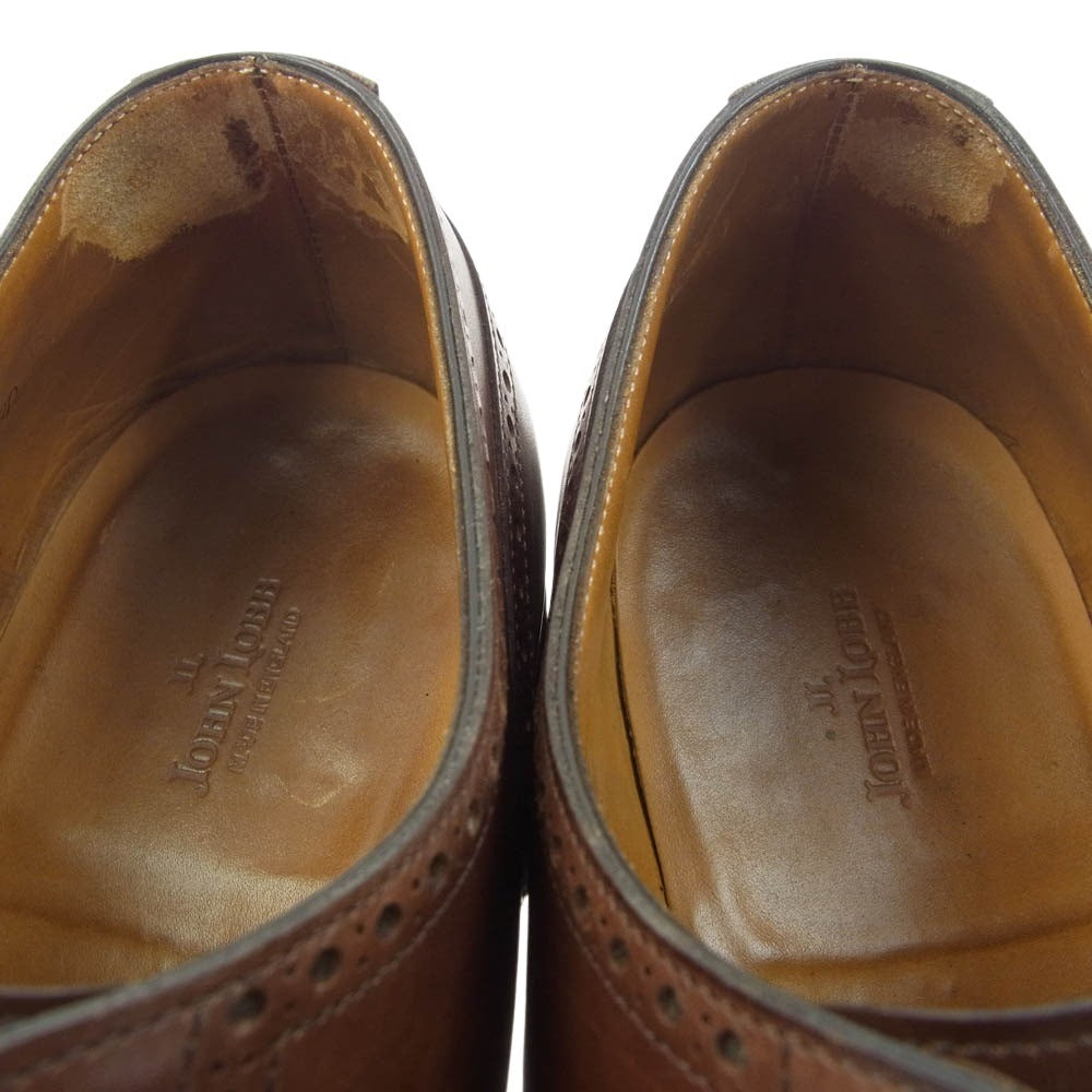 John Lobb ジョンロブ DARBY2 ダービー２ ウィングチップ プレーントゥ ドレス ビジネス レザー シューズ ブラウン系 10E【中古】