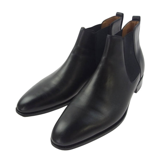 John Lobb ジョンロブ TUDOR チューダー レザー プレーントゥ サイドゴア ブーツ　 ブラック系 9 1/2E【中古】