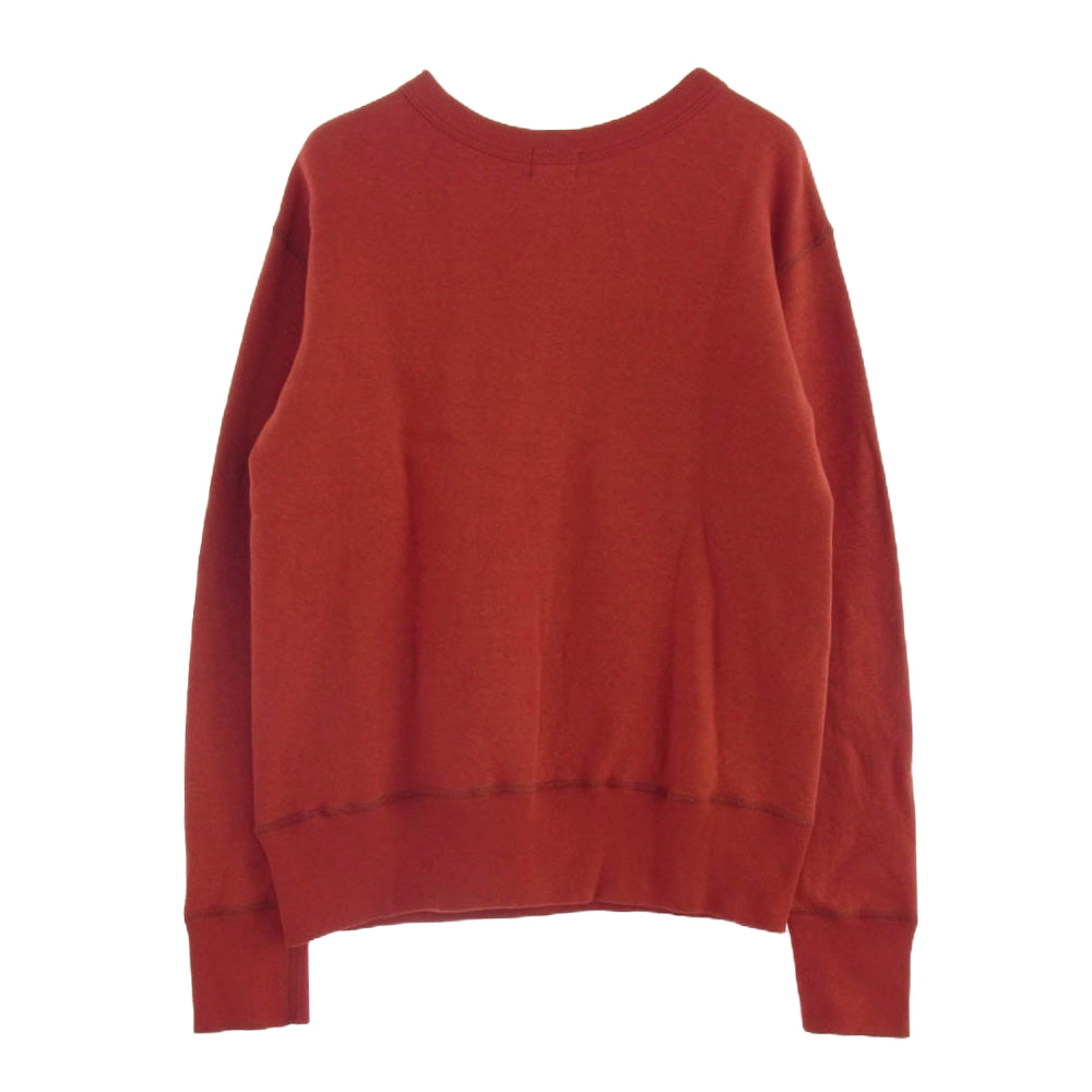 Denime ドゥニーム Lot.260 4本針 前V クルーネック スウェット トレーナー レッド系 M【極上美品】【中古】
