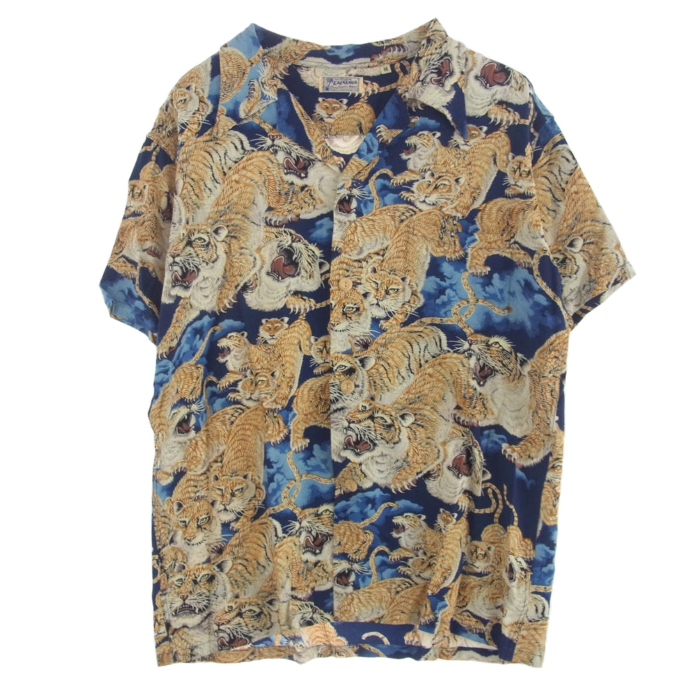 SUN SURF サンサーフ SS36986 SPECIAL EDITION ONE HUNDRED TIGERS 百虎 プリント スペシャル エディション 和柄 ハワイアン アロハ シャツ 半袖 マルチカラー系 M【中古】