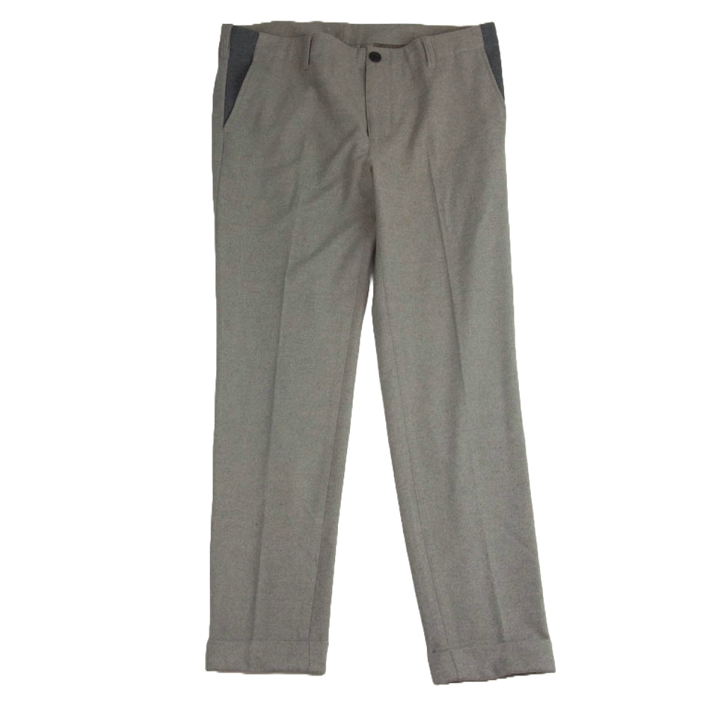 1piu1uguale3 ウノピュウノウグァーレトレ MRP587 PRY108 RIB TAPERED SLACKS サイド切替 リブテーパード レーヨン混 トラウザー パンツ スラックス ベージュ系 XL【美品】【中古】