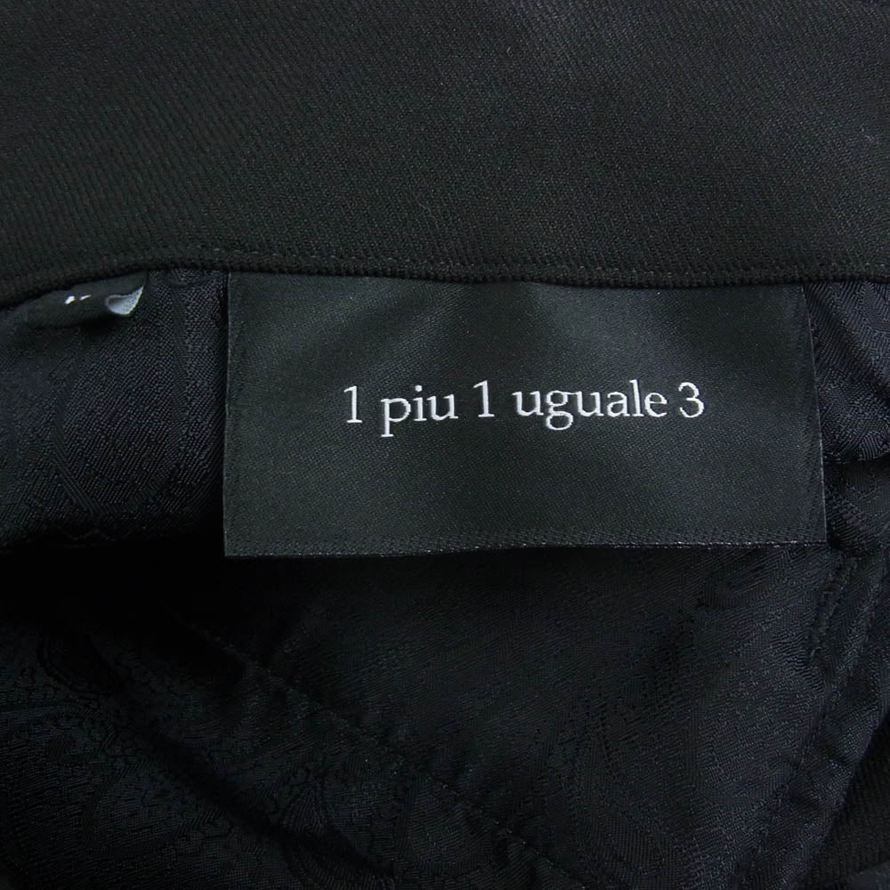 1piu1uguale3 ウノピュウノウグァーレトレ MRP633 POE504 CRAZY RIB SLACKS クレイジー パターン リブ スラックスパンツ ブラック系 グレー系 XL【中古】