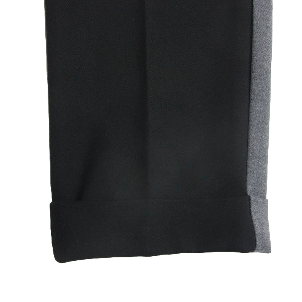 1piu1uguale3 ウノピュウノウグァーレトレ MRP633 POE504 CRAZY RIB SLACKS クレイジー パターン リブ スラックスパンツ ブラック系 グレー系 XL【中古】