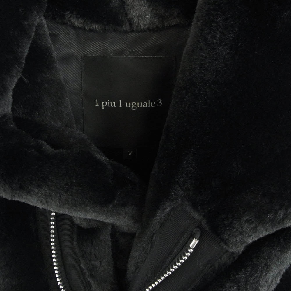 1piu1uguale3 ウノピュウノウグァーレトレ 22AW MRC150 POE441 WRAP COAT ECO FUR ラップコート エコファー ブラック系 Ⅴ【美品】【中古】
