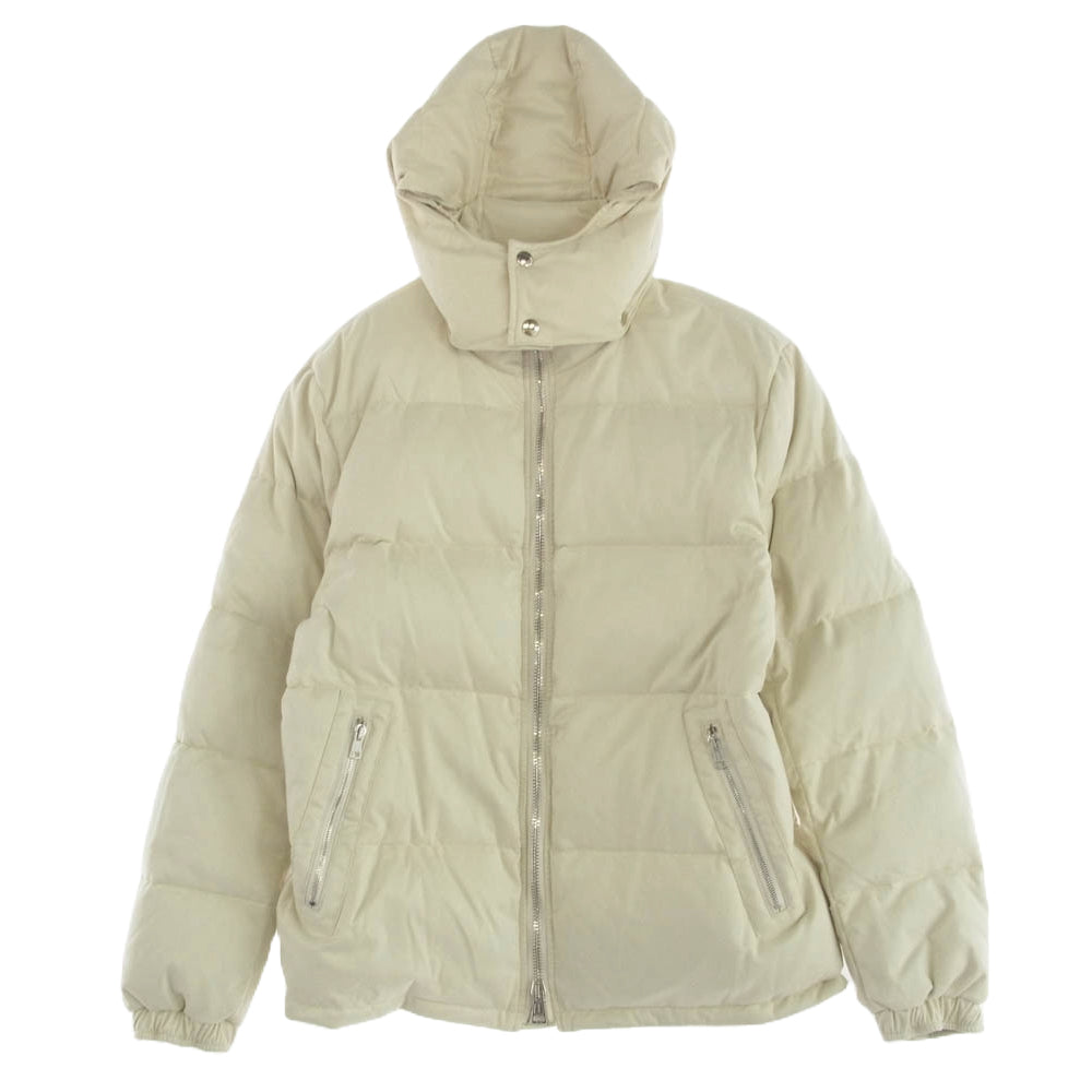 1piu1uguale3 ウノピュウノウグァーレトレ MRB635 POE442 HOODED SKI DOWN バックロゴ スエード スキー フーデッド ダウンジャケット オフホワイト系 Ⅴ【中古】