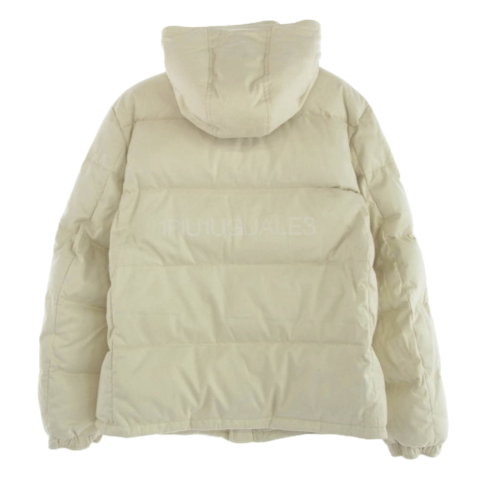 1piu1uguale3 ウノピュウノウグァーレトレ MRB635 POE442 HOODED SKI DOWN バックロゴ スエード スキー フーデッド ダウンジャケット オフホワイト系 Ⅴ【中古】