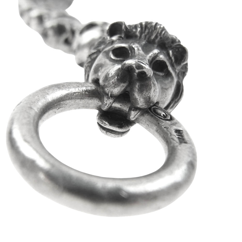 GABOR ガボール GABORATORY INTERNATIONAL Full Head Skull With 5Skull Links 1Lion Wallet Hanger ガボラトリー インターナショナル フルヘッドスカルウィズ 5スカル リンクス 1ライオン ウオレット ハンガー シルバー系【中古】