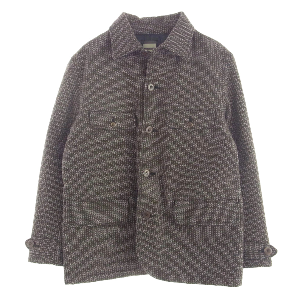 桃太郎ジーンズ Beach Cross Jacket ビーチクロス ジャケット ゴマ塩 ダークブラウン系 42【中古】