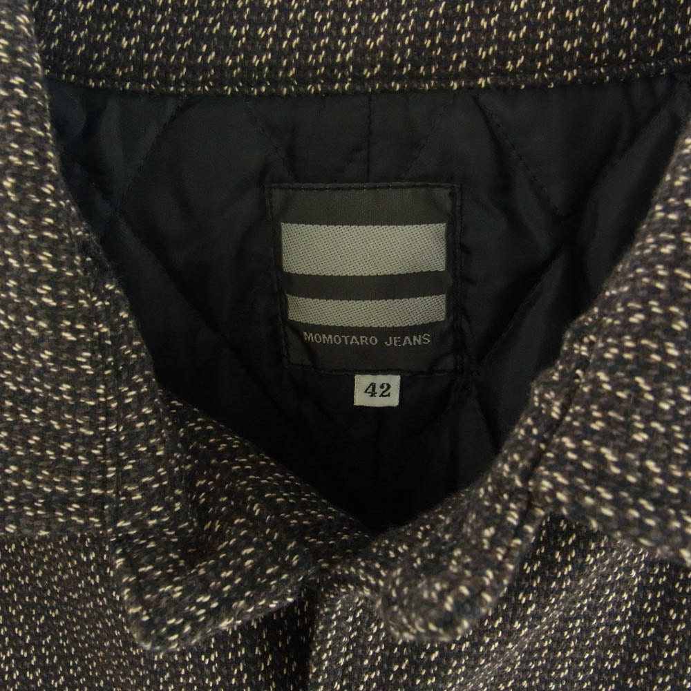 桃太郎ジーンズ Beach Cross Jacket ビーチクロス ジャケット ゴマ塩 ダークブラウン系 42【中古】