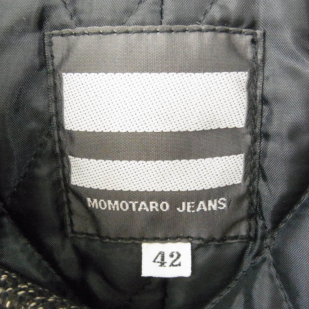 桃太郎ジーンズ Beach Cross Jacket ビーチクロス ジャケット ゴマ塩 ダークブラウン系 42【中古】