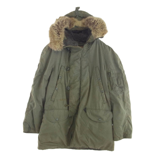 ヴィンテージ MIL-J-6279H 米軍 実物 70s USAF N-3B SKYLINE CLOTHING フライト ジャケット カーキ系 S【中古】