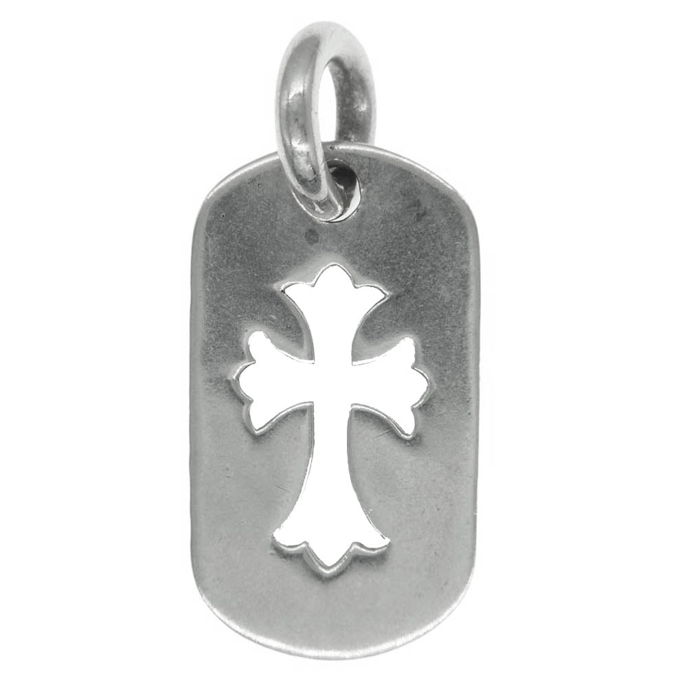 CHROME HEARTS クロムハーツ（原本無） D TAG SML CROSS カット アウト クロス スモール ドッグタグ ペンダントトップ シルバー系【中古】