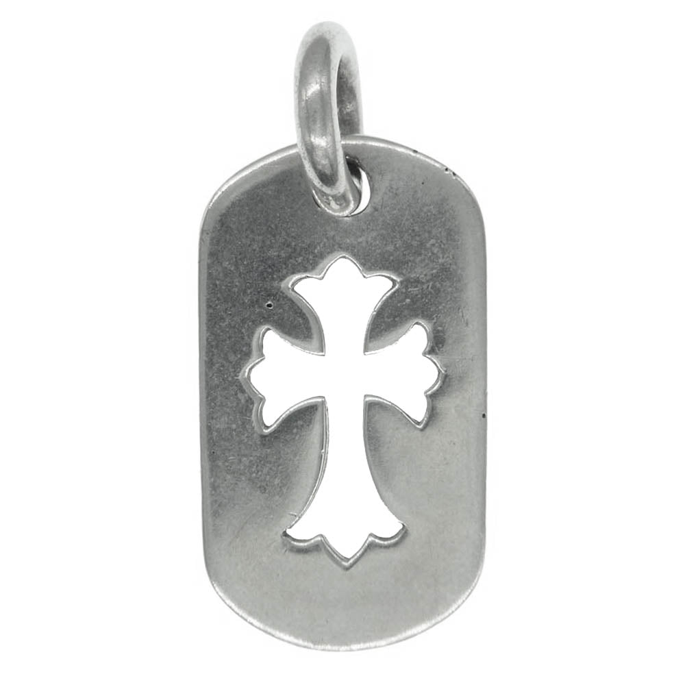 CHROME HEARTS クロムハーツ（原本無） D TAG SML CROSS カット アウト クロス スモール ドッグタグ ペンダントトップ シルバー系【中古】