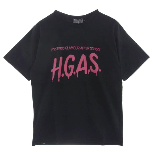 HYSTERIC GLAMOUR ヒステリックグラマー 22SS 02221CT34 H.G.A.S. クルーネック 半袖 Tシャツ ブラック系 M【中古】