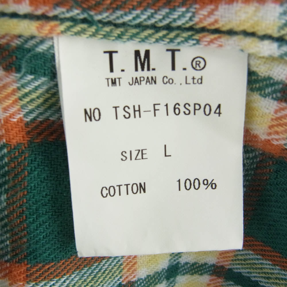 TMT ティーエムティー ORIGINAL DOUBLE GAUZE CHECK WESTERN SHIRTS ROCK CANDY チェック 長袖 ネルシャツ マルチカラー系 L【中古】