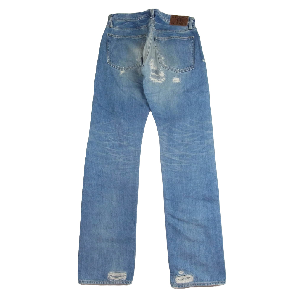 HYSTERIC GLAMOUR ヒステリックグラマー 0253AP02 SP加工 WR リペア加工 ストレート デニムパンツ ジーンズ インディゴブルー系 30【中古】