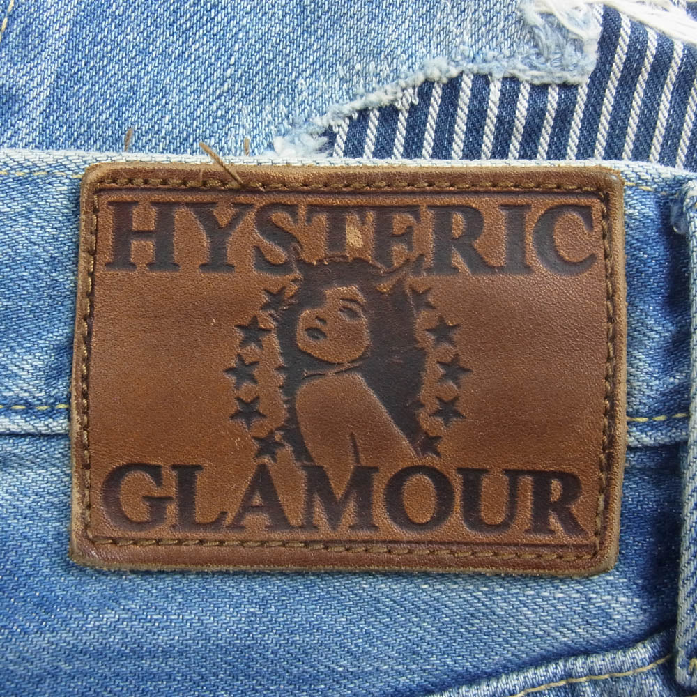 HYSTERIC GLAMOUR ヒステリックグラマー 0253AP02 SP加工 WR リペア加工 ストレート デニムパンツ ジーンズ インディゴブルー系 30【中古】