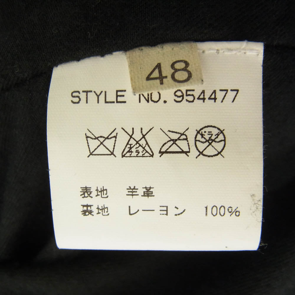 二コロチェスキベリーニ イタリア製 ラムスキン レザー シャツ ジャケット ブラック系 48【中古】