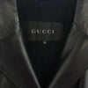 GUCCI グッチ ラムスキン レザー ロングコート 裏地カシミヤ混ウール ブラック系 52【中古】