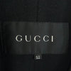 GUCCI グッチ ラムスキン レザー ロングコート 裏地カシミヤ混ウール ブラック系 52【中古】