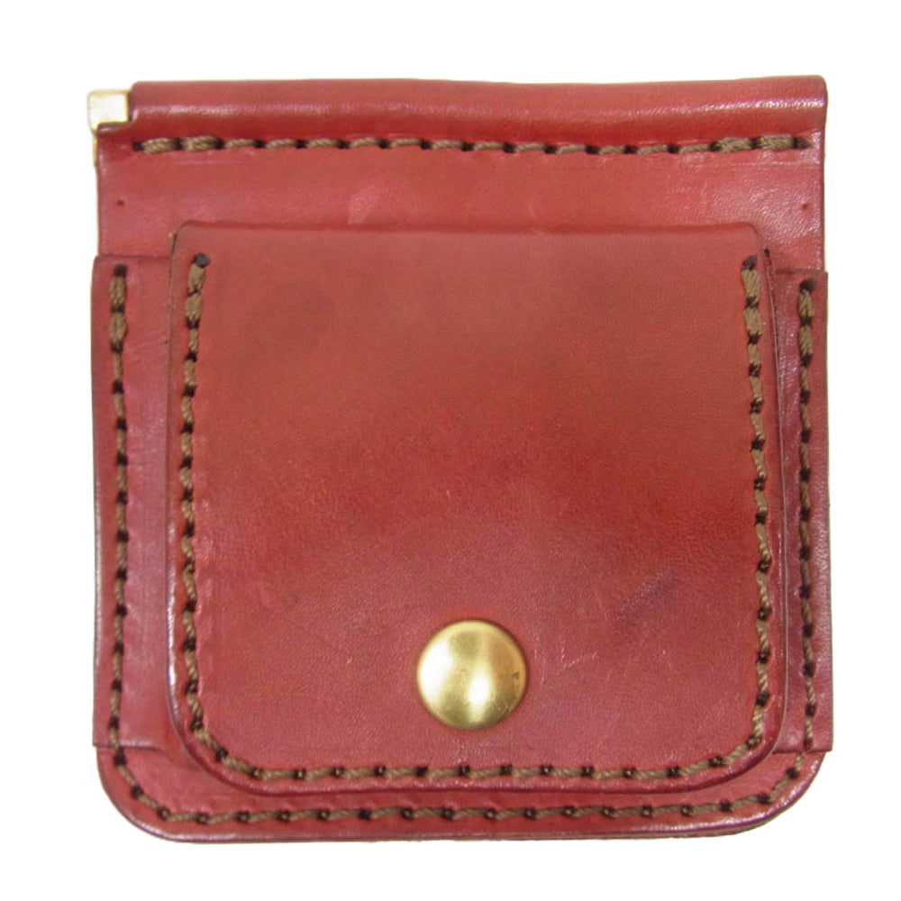 HERZ ヘルツ マネークリップ 小銭入れ付き レッド レッド系【中古】