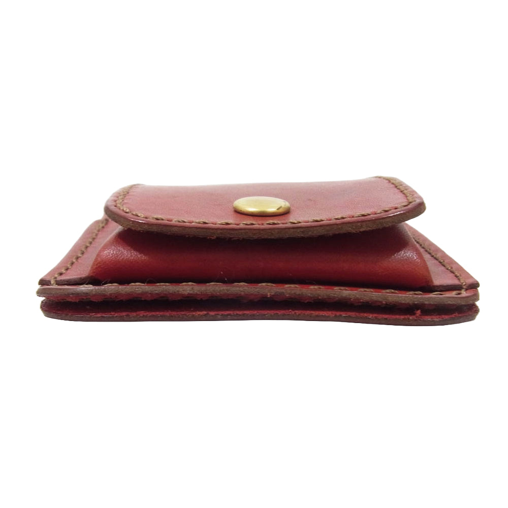 HERZ ヘルツ マネークリップ 小銭入れ付き レッド レッド系【中古】