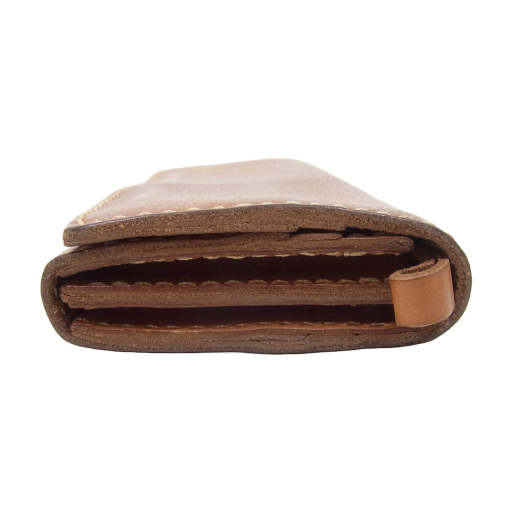 HERZ ヘルツ WL-63 ソフトレザーの長財布 ロングウォレット キャメル ブラウン系【中古】