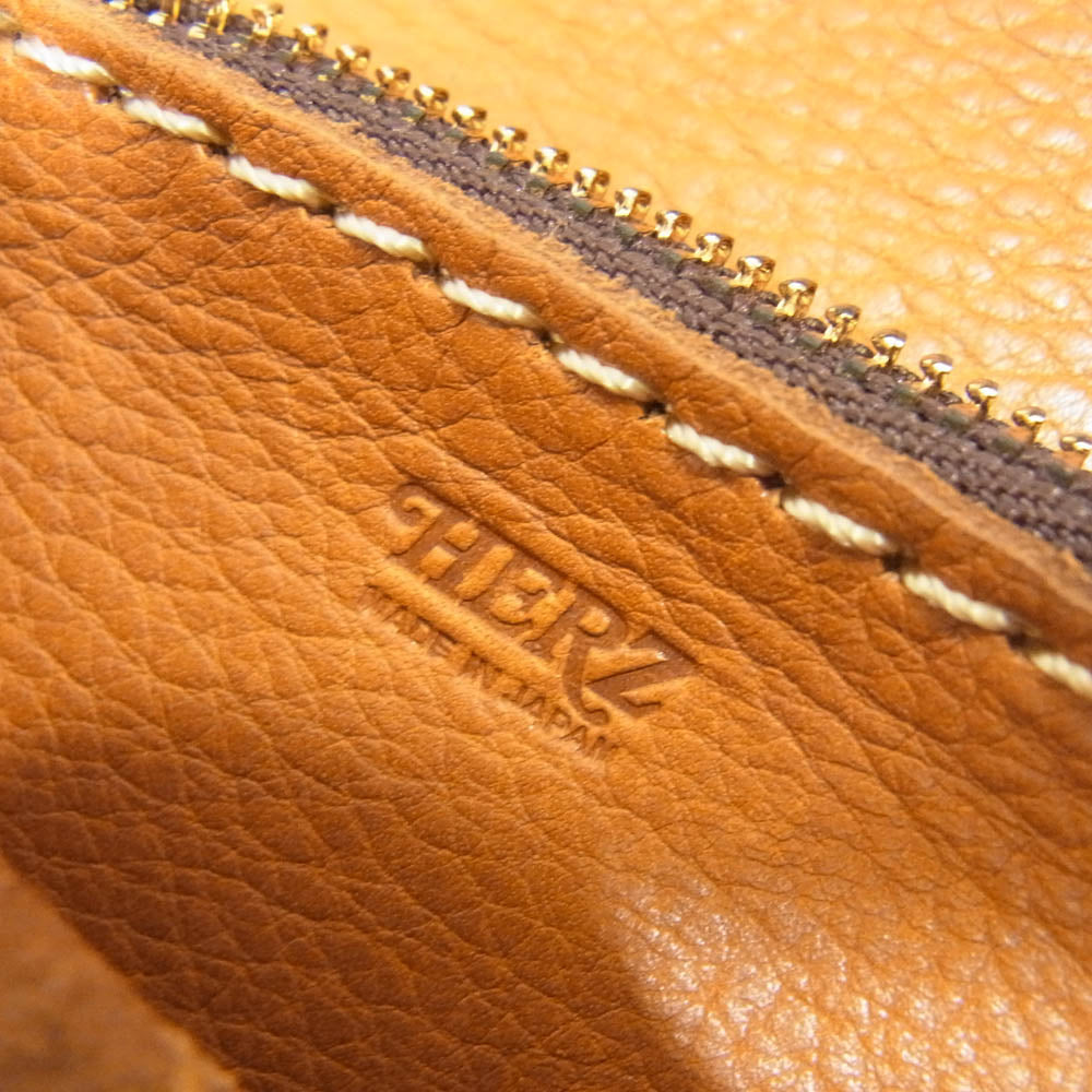 HERZ ヘルツ WL-63 ソフトレザーの長財布 ロングウォレット キャメル ブラウン系【中古】