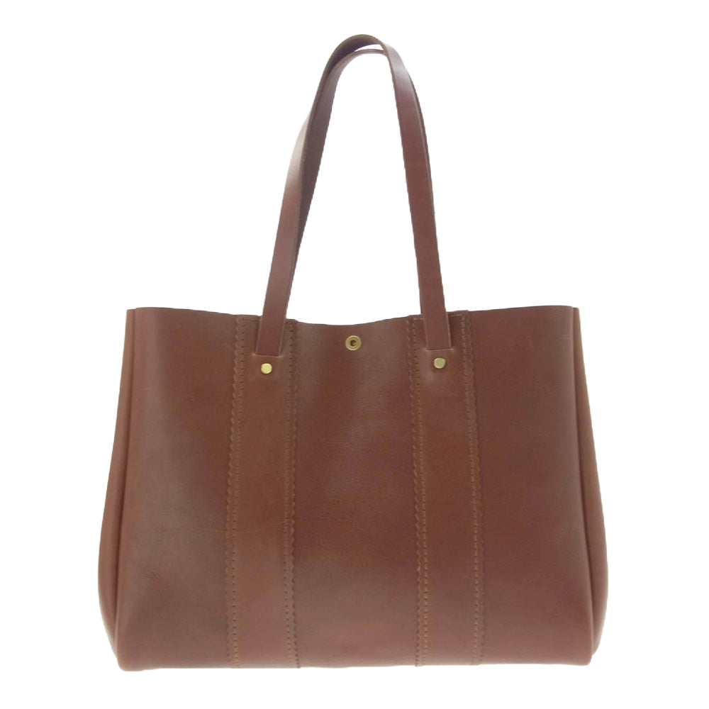 HERZ ヘルツ オールレザー レディーストートバッグ ブラウン系【中古】