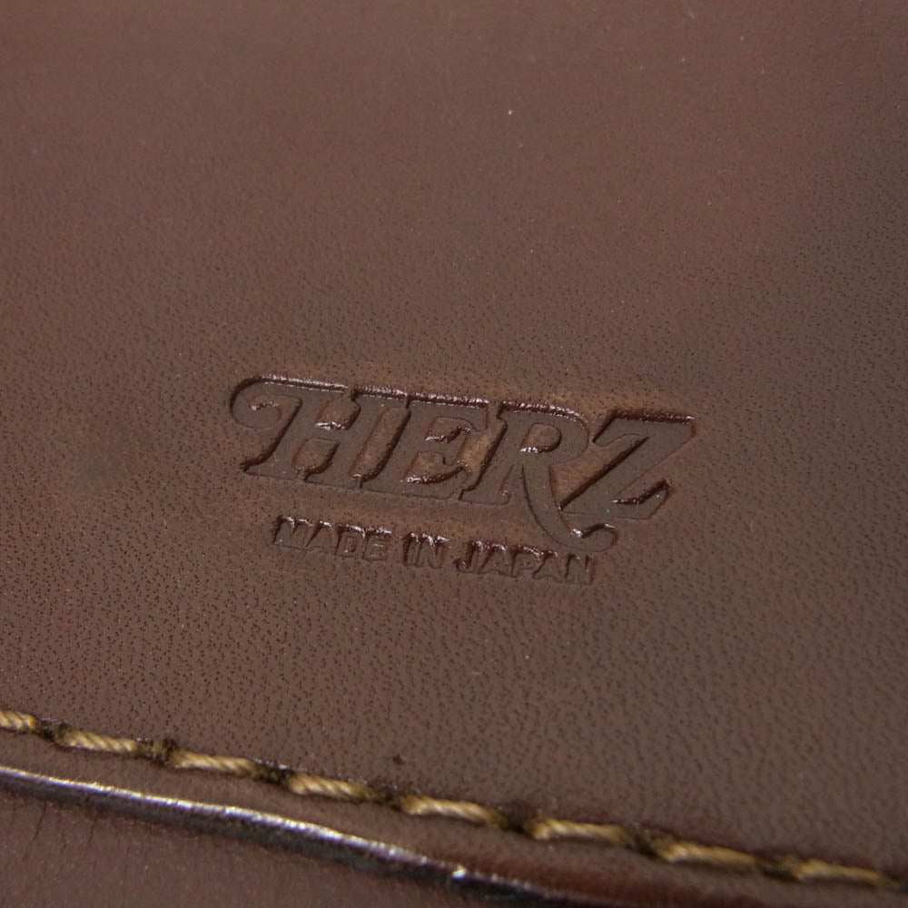 HERZ ヘルツ ドイツホック留め ソフトショルダー? レザー ショルダーバッグ ブラウン系【中古】