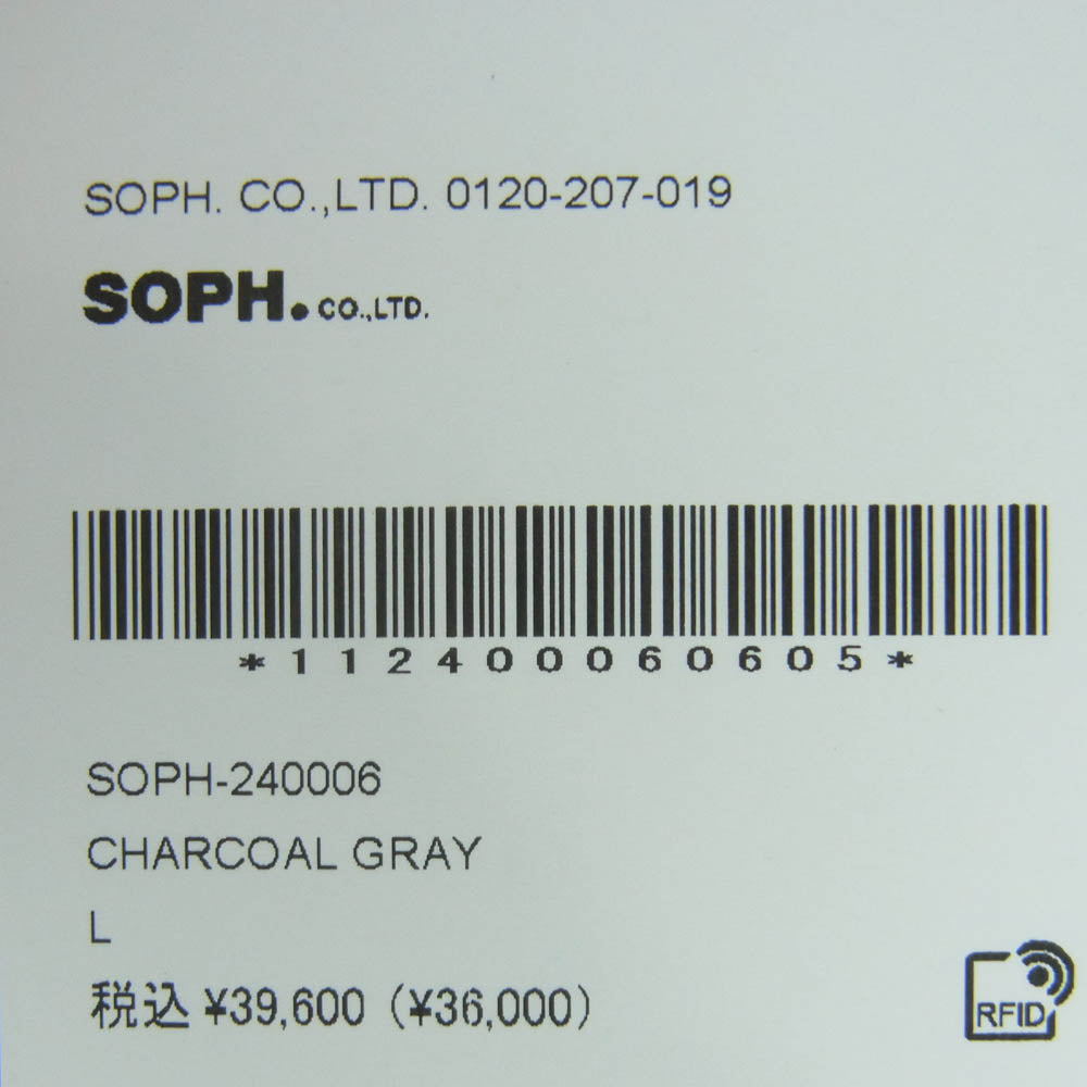 SOPHNET. ソフネット SOPH-240006 HEM CODE SHIRT JACKET CHARCOAL GRAY ヘム コード ジャケット チャコール系 L【新古品】【未使用】【中古】
