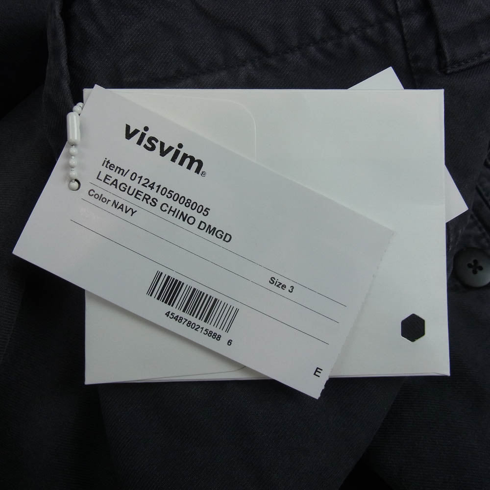 VISVIM ビズビム 24AW 0124105008005 LEAGUERS CHINO DMGD リーガーズチノ ダメージ加工 チノ パンツ ネイビー系 3【新古品】【未使用】【中古】
