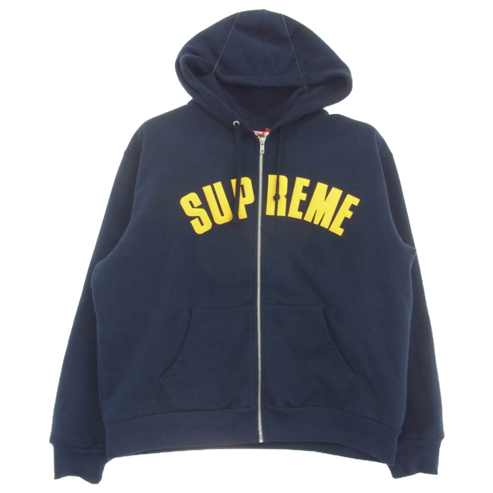 Supreme シュプリーム 24AW 24AW Arc Thermal Zip Up Hooded Sweatshirt アーチ サーマル ジップアップ フーディー スウェットシャツ ネイビー系 ネイビー系 M【中古】